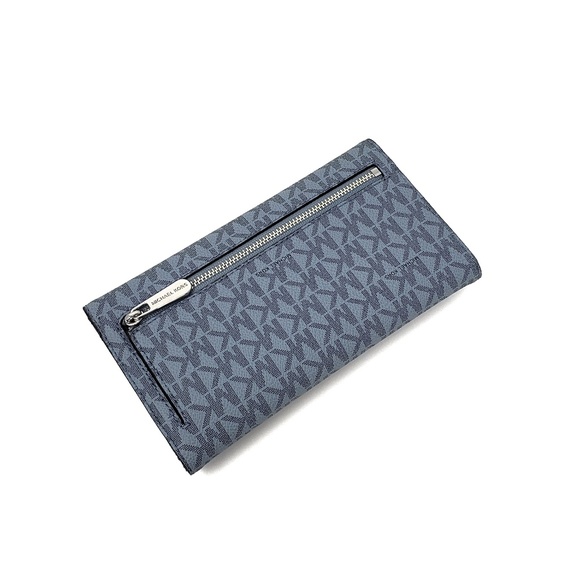 ⚠️SALE⚠️ Michael Kors Tri Fold Large Wallet Blue - Picture 2 of 4